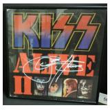 FRAMED KISS ALIVE II ALBUM AUTOGRPAHED BY GENE