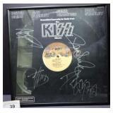 FRAMED KISS ALBUM AUTOGRAPHED BY 4 ORIGINAL BAND