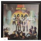 FRAMED KISS LOVE GUN ALBUM AUTOGRAPHED BY GENE
