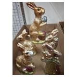 ASSORTED RABBIT FIGURINES FOIL COVERED
