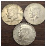 1967,68,69 KENNEDY HALF DOLLARS