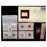 FIRST DAY STAMP AND COVER, TREASURY MEDALS