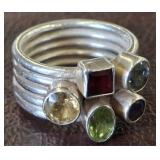 925 GEM STONE RING SIZE 6.5