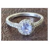 925 PURPLE QUARTZ RING SIZE 6.5