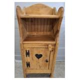 PINE HEART THEMED SIDE CUPBOARD 14X11X32