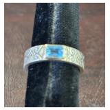 925 BLUE TOPEZ RING SIZE 8