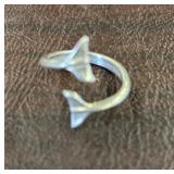 925 DOUBLE WHALE TAIL RING SIZE 7