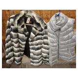 LADYS LARGE FAUX FUR AND MEDIUM VEST