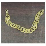 925 7.5IN BRACELET WITH GOLD OVERLAY