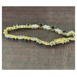 925 SAPPHIRE 8IN BRACELET WITH GOLD OVERLAY