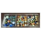 VINTAGE BUMS AND SHOOTER MARBLES