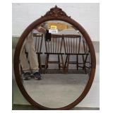 WOOD FRAME OVAL BEVELED MIRROR
