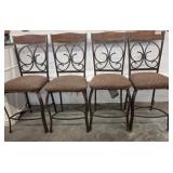 4 ASHLEY FURNITURE METAL FRAME BAR STOOLS