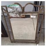 BEVELED MIRROR IN DECORATIVE METAL FRAME*