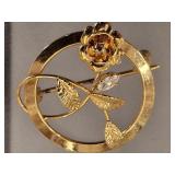 SMALL 14K GF FLORAL PIN