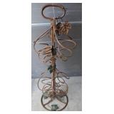 GRAPE PATTERN WROUGHT WINE RACK 31IN