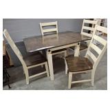 DROP LEAF DINING TABLE AND 4 CHAIRS 50X36X30