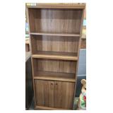 3 SHELF BOOKCASE W/ BOTTOM DOORS