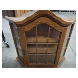 TABLE TOP OAK CURIO 24X8X20