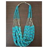 26IN LONG TURQUOISE AND SILVER
