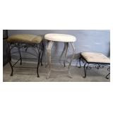 3 PC FOOT STOOL AND VANITY STOOLS