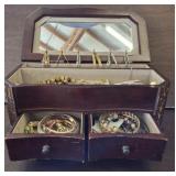 JEWELRY BOX AND COSTUME JEWELRY