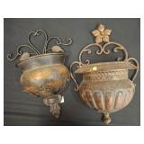 COPPER TONE WALL PLANTERS 18IN