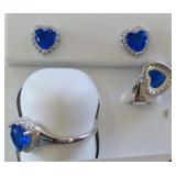 925 EARRINGS, CHARM, AND RING SET