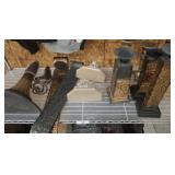 ASSORTED SCONCES, WALL DECOR AND CANDLE STANDS