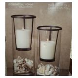 HUDSON SET OF TWO CANDLE HOLDERS