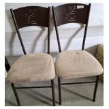 PR COFFEE THEMED METAL FRAME CHAIRS