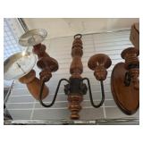 GROUP OF WOODEN CANDLE HOLDERS