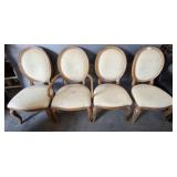 4 DINING CHAIRS W/ UPHOLSTERED SEATS/BACKS
