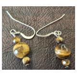 925 TIGERS EYE EARRINGS
