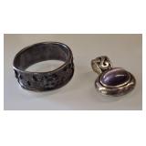 STERLING RING AND CHARM