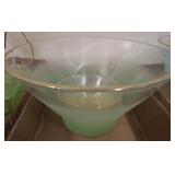 MID CENTURY BLENDO STYLE BOWL TEAL TO CLEAR