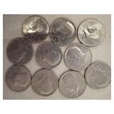 10 PC KENNEDY HALF DOLLARS ASSORTED DATES