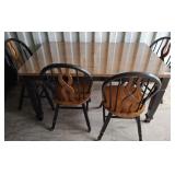 DINING TABLE, 4 CHAIRS, GLASS TOP,  58X35X30