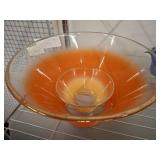 MID CENTURY BLENDO STYLE BOWL ORANGE TO CLEAR