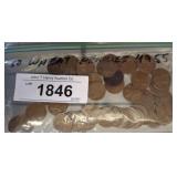 BAG OF 50 WHEAT PENNIES