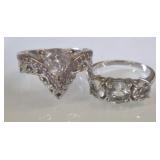2 PC MARKED 925 RINGS