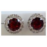 925 STUD EARRINGS WITH GEMSTONE