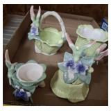 BIRD BASKET AND COVERED DECOR