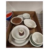 HALL GLAZED CERAMIC SERVING PCS