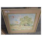 GIRL W/ BALLOONS SCENE ON CANVAS