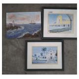 LIGHTHOUSE SCENE ON CANVAS, CARIBBEAN SCENE,