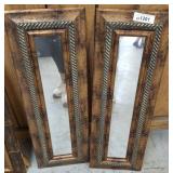 2 DECORATIVE FRAMED MIRRORS   10X31