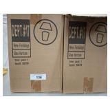 2 DEPT 17 GLASS HURRICANE LAMPS