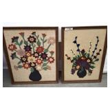 2 PC FRAMED FLORAL ARTWORK