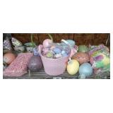 GROUP OF EASTER EGGS AND BASKETS